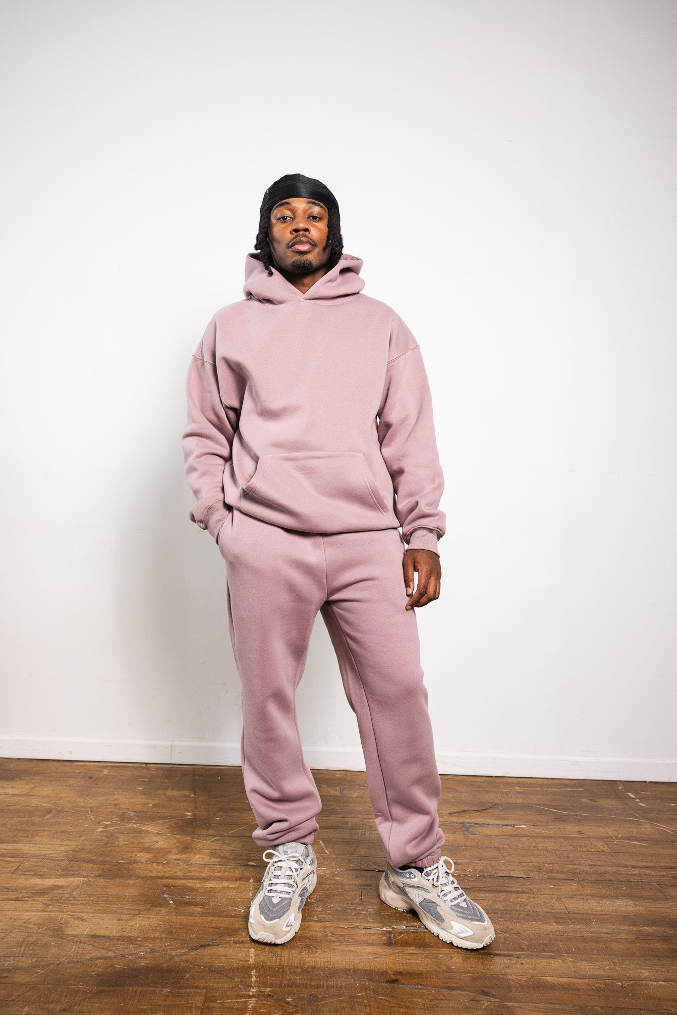 Cotton Fleece Joggers - Shadow Purple