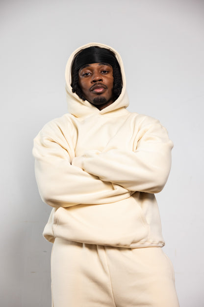 Cotton Fleece Hoodie - Cream