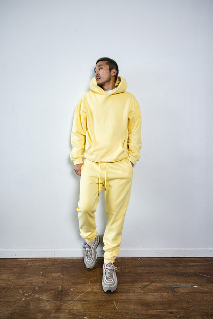 Cotton Fleece Joggers - Yellow - Cream