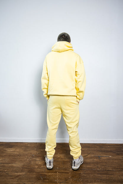 Cotton Fleece Joggers - Yellow - Cream