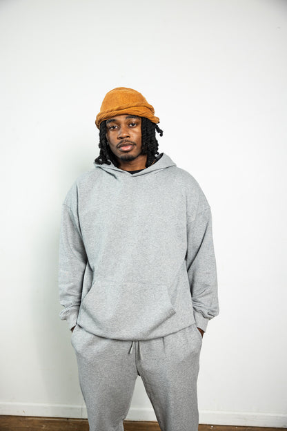 Cotton Fleece Hoodie - Heather Grey