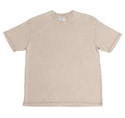 Drop Shoulder Mineral Wash T-Shirt - Desert Bone