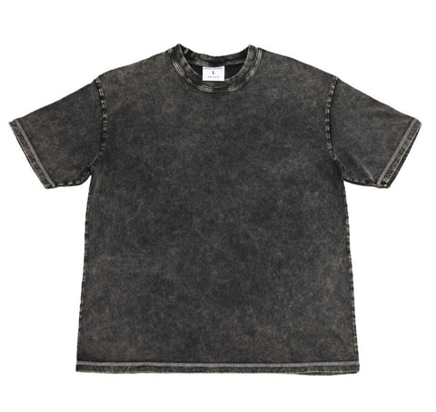 Drop Shoulder Mineral Wash T-Shirt - Smokey Charcoal