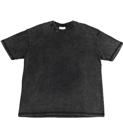 Drop Shoulder Mineral Wash T-Shirt - Vintage Black