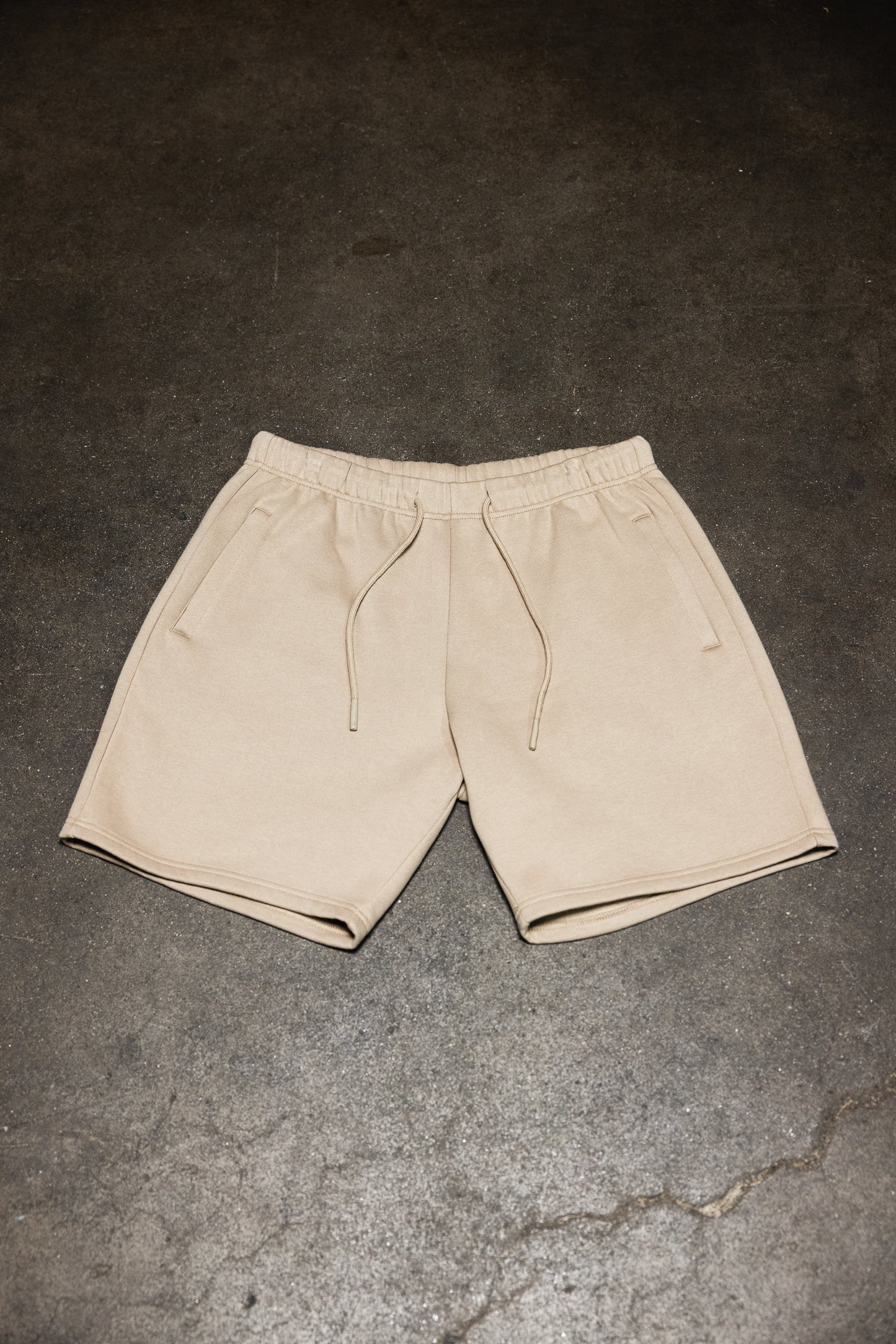 Canvas Fleece Shorts - Khaki