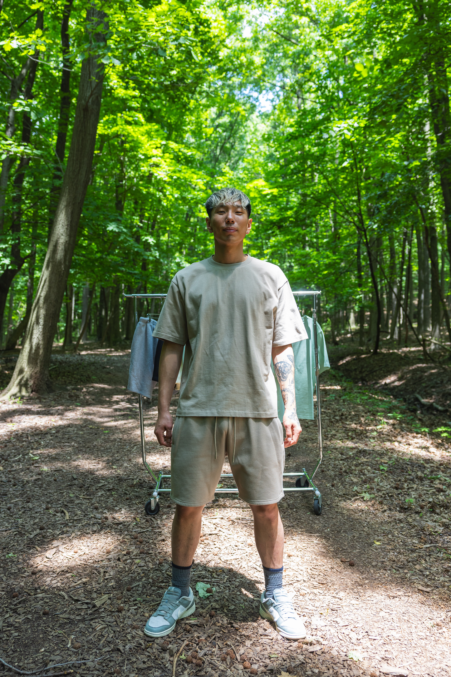 Canvas Fleece Shorts - Khaki