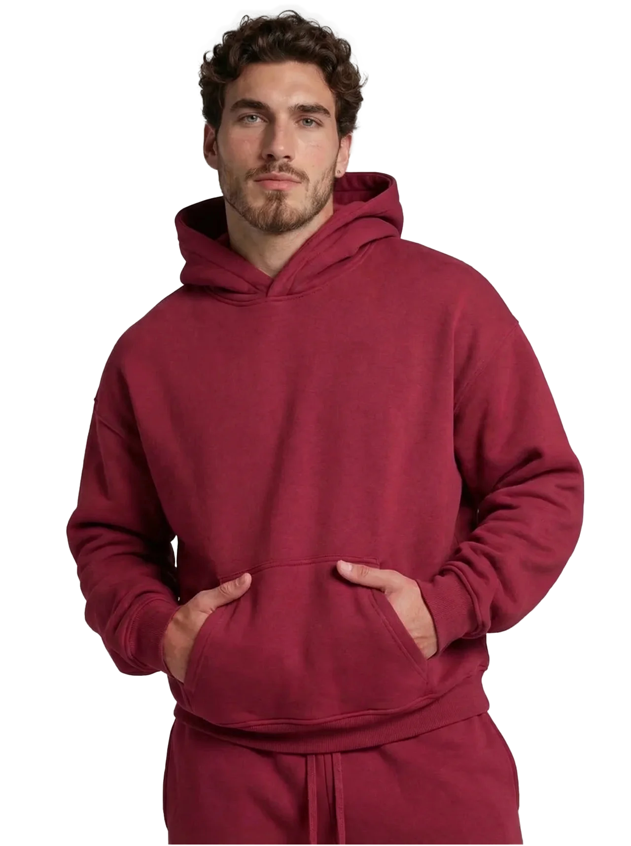 Men's Cotton Fleece Set - Brick Red