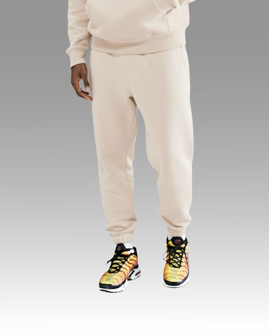 Cotton Fleece Joggers - Cream