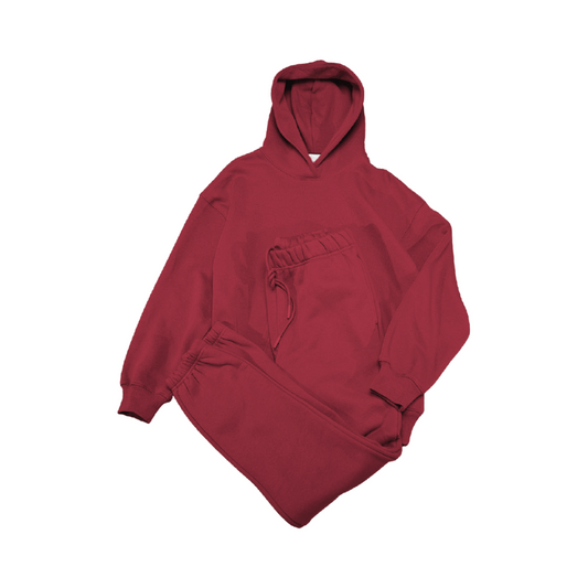 Men's Cotton Fleece Set - Brick Red