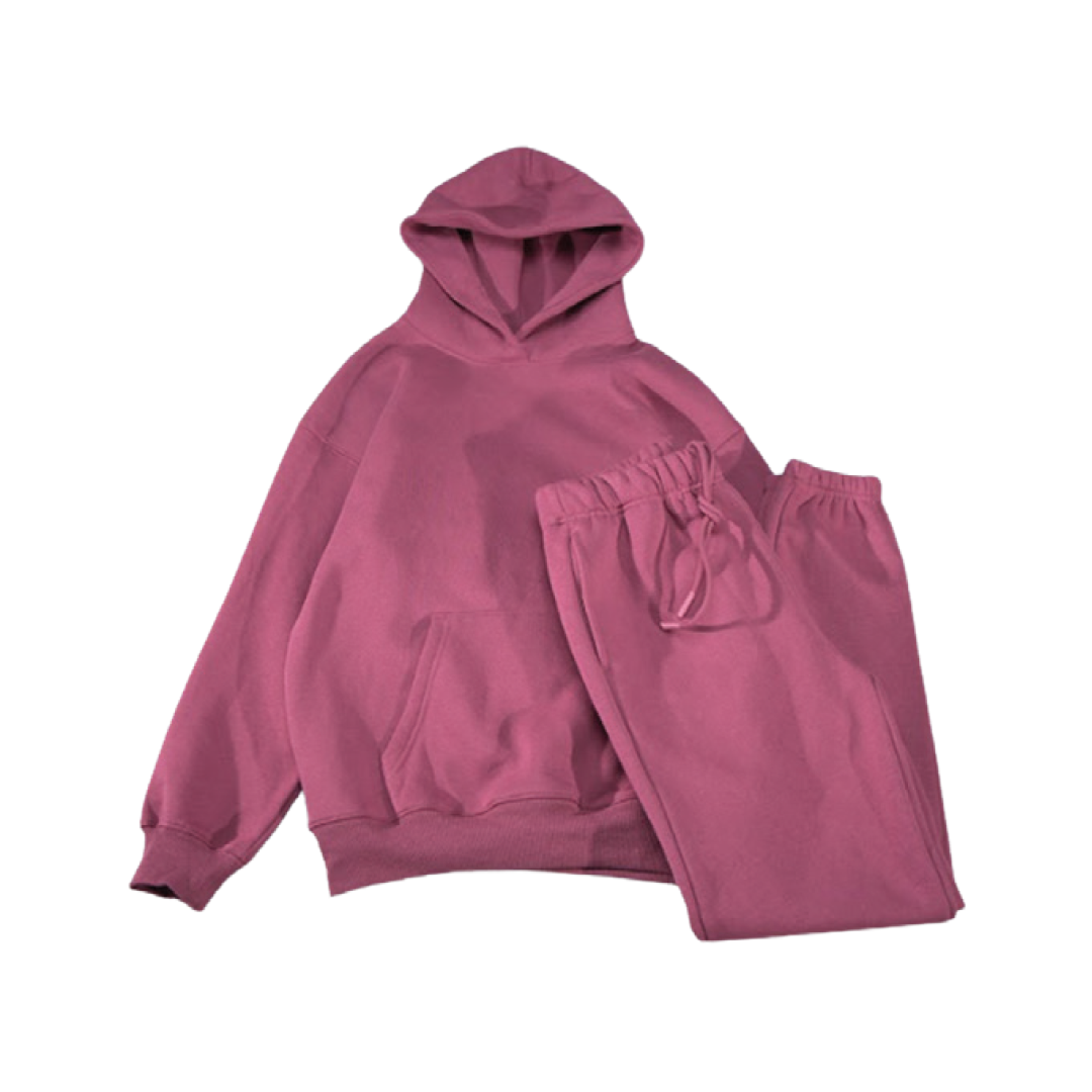 Men's Cotton Fleece Set - Crimson Red