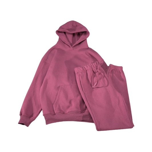 Men's Cotton Fleece Set - Crimson Red