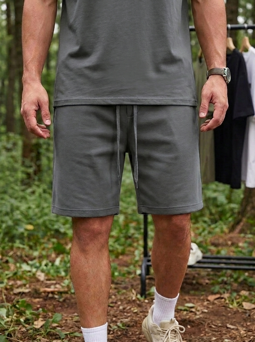 Canvas Fleece Shorts - Dark Grey
