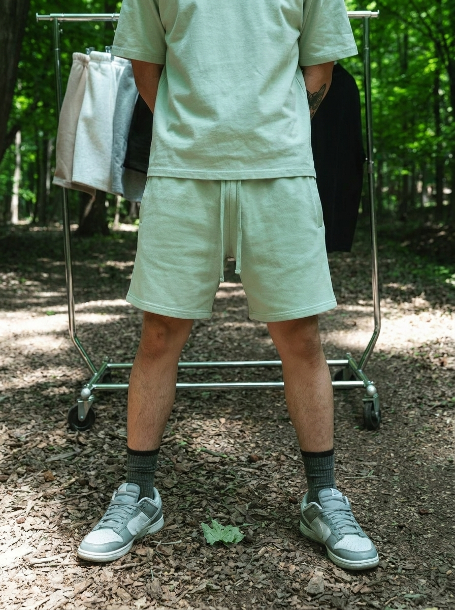 Canvas Fleece Shorts - Dusty Mint