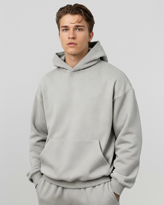 Cotton Fleece Hoodie - Dark Grey