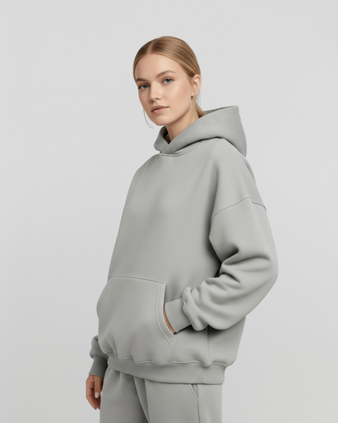 Cotton Fleece Hoodie - Dark Grey