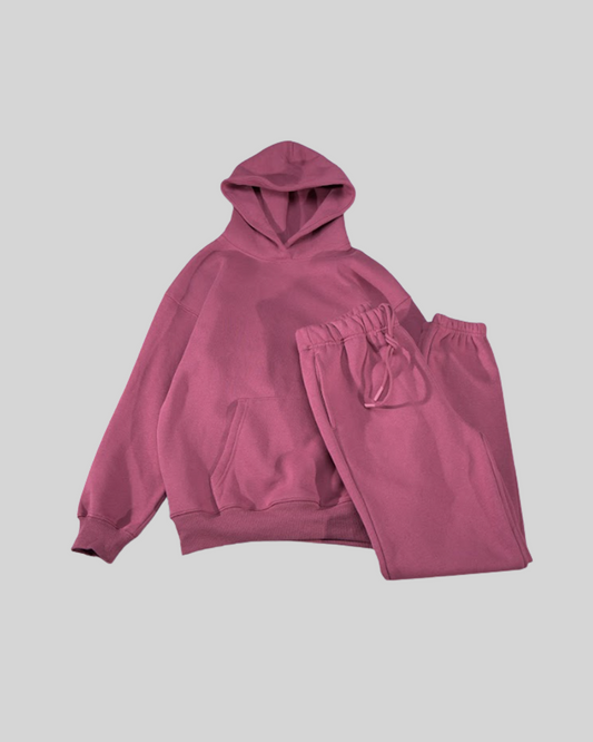 Women's Cotton Fleece Set - Crimson Red