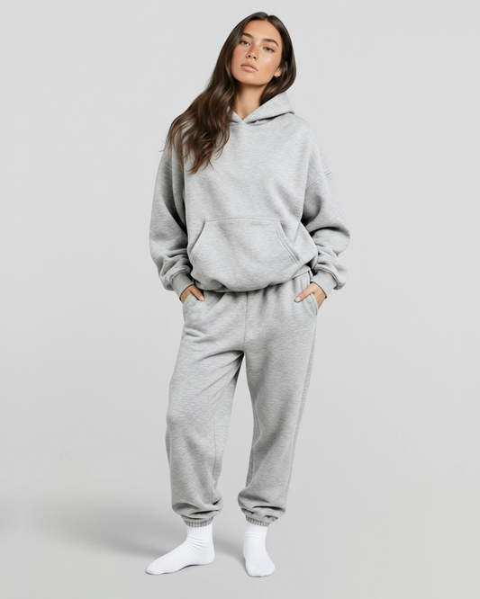 Women's Cotton Fleece Set - Heather Grey