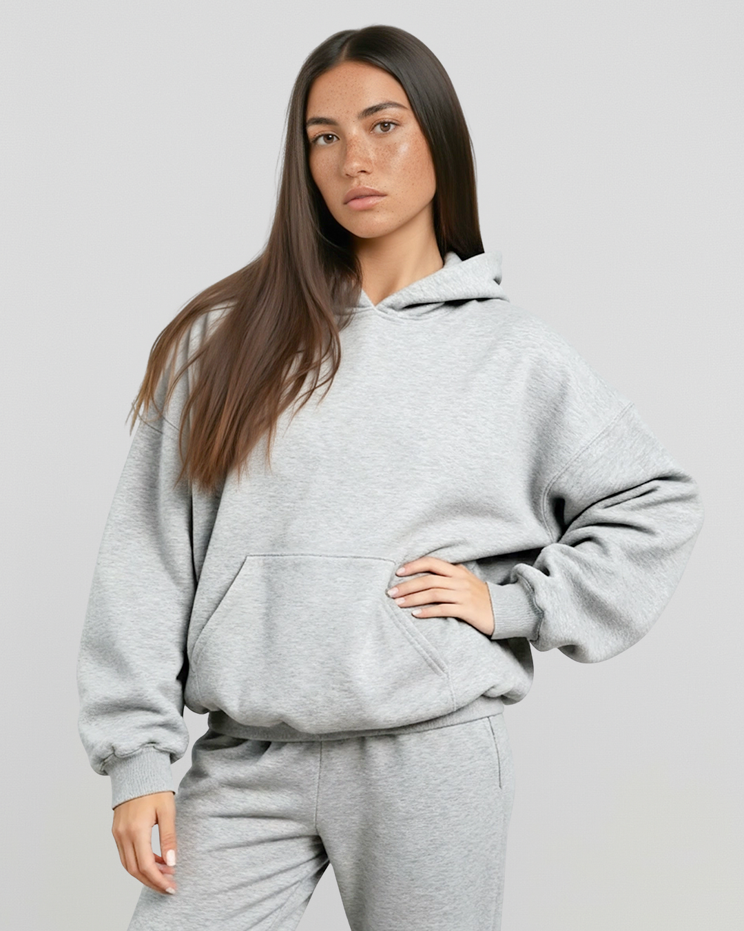 Women's Cotton Fleece Set - Heather Grey