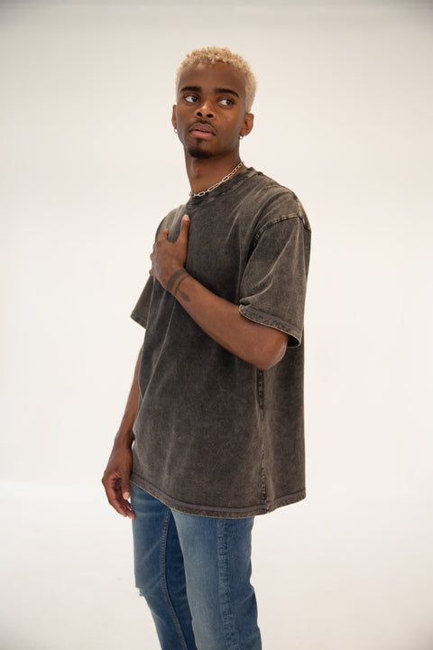 Mineral Wash Tee - Smokey Charcoal