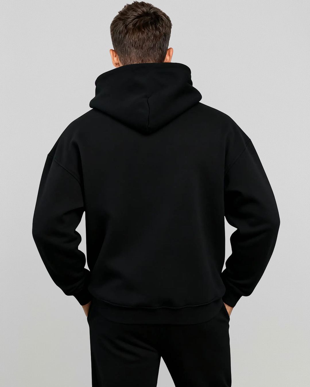 Cotton Fleece Hoodie - Jet Black