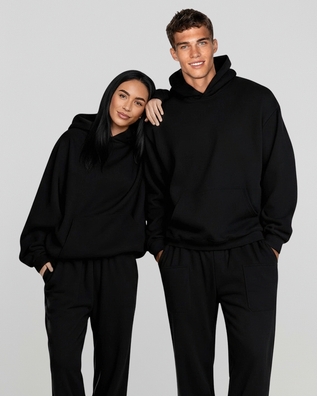 Cotton Fleece Hoodie - Jet Black