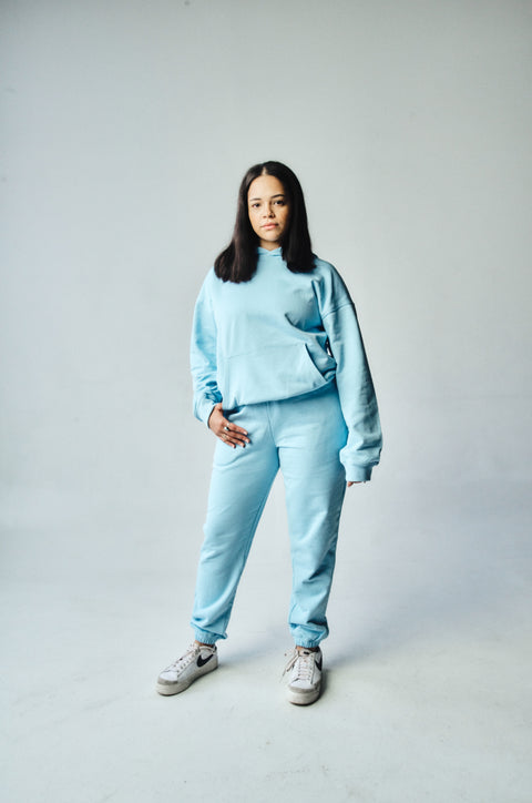 French Terry Hoodie - Baby Blue