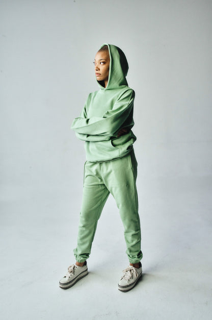 French Terry Joggers - Dusty Mint