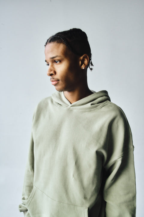 French Terry Hoodie - Light Sage