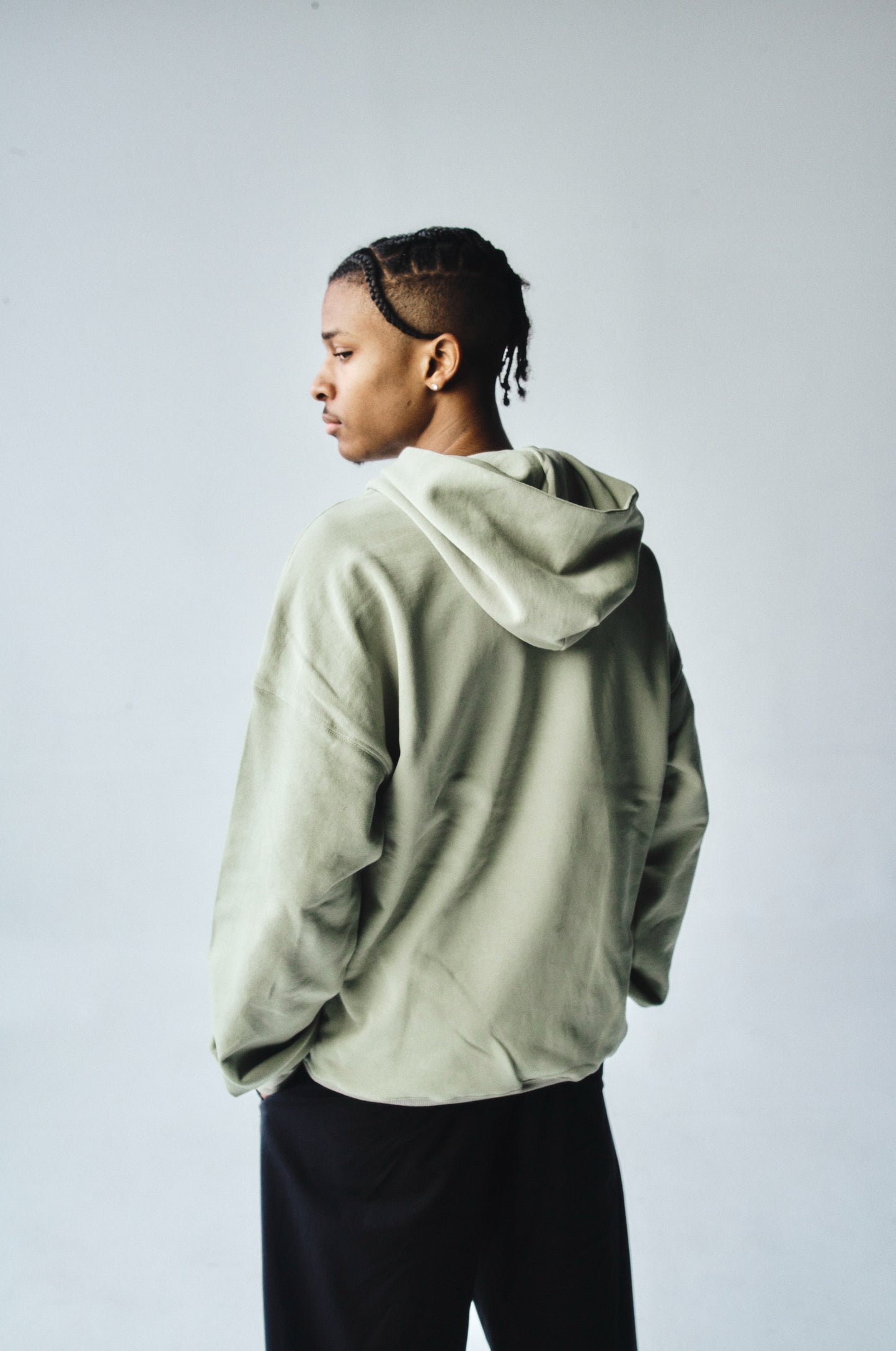 French Terry Hoodie - Light Sage