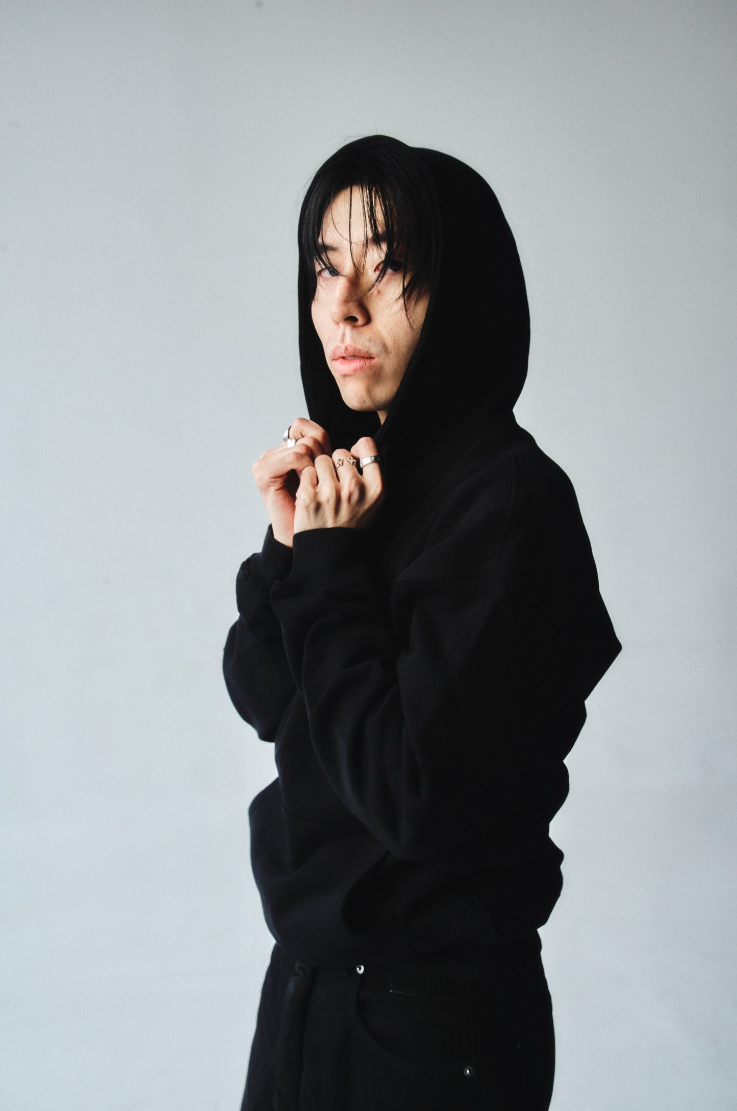 French Terry Hoodie - Jet Black