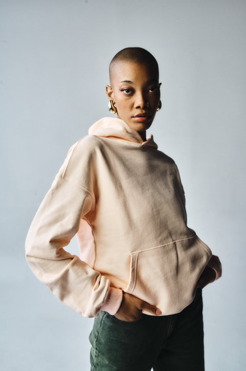 French Terry Hoodie - Pale Pink