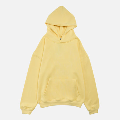 Cotton Fleece Hoodie - Yellow - Cream