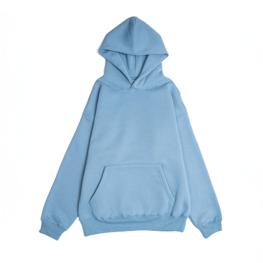 Cotton Fleece Hoodie - Smokey Blue