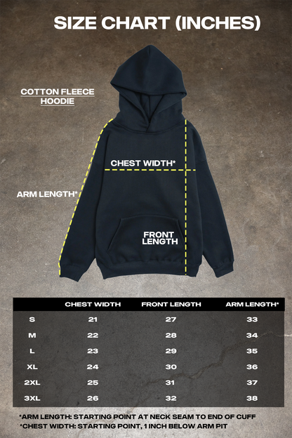 Cotton Fleece Hoodie - Jet Black