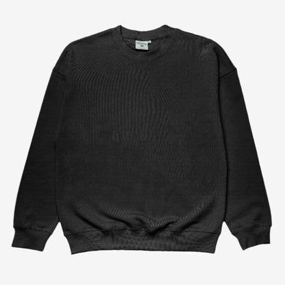 French Terry Crewneck Sweatshirt  - Black