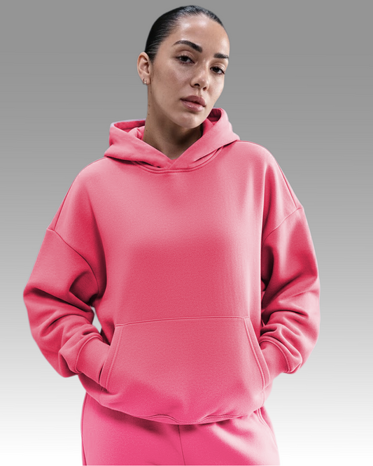 French Terry Hoodie - Pastel Magenta