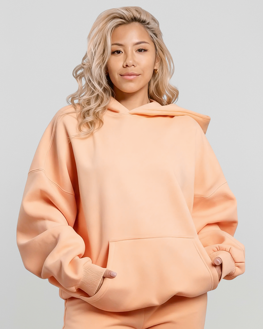 Cotton Fleece Hoodie - Peach Fuzz