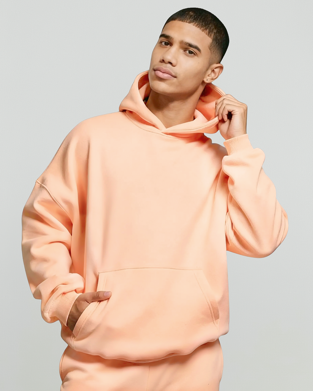Cotton Fleece Hoodie - Peach Fuzz