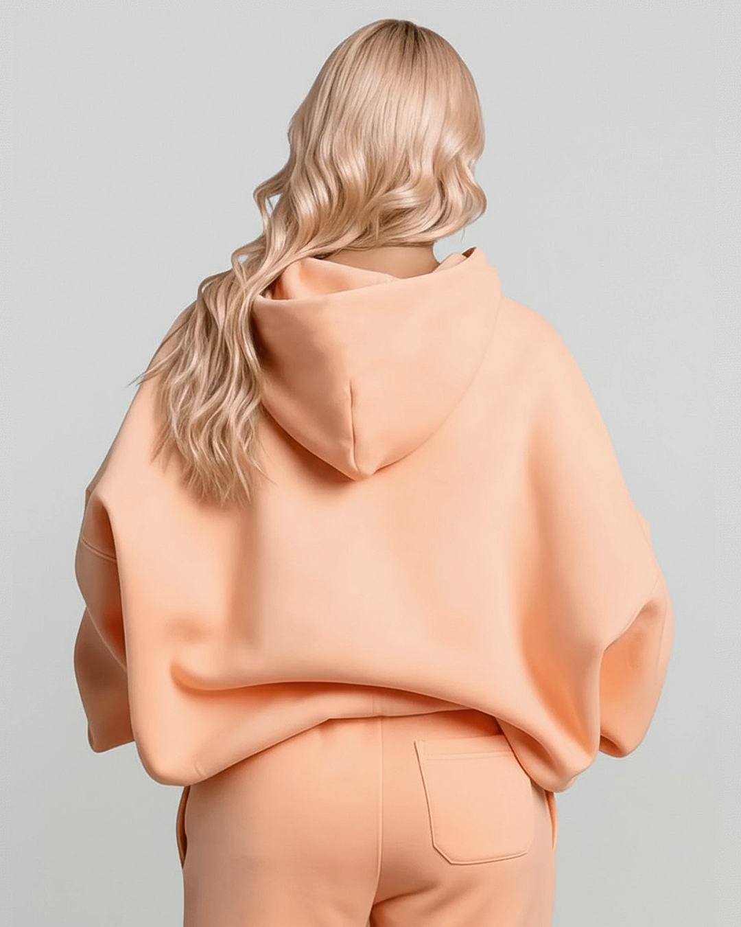Cotton Fleece Hoodie - Peach Fuzz