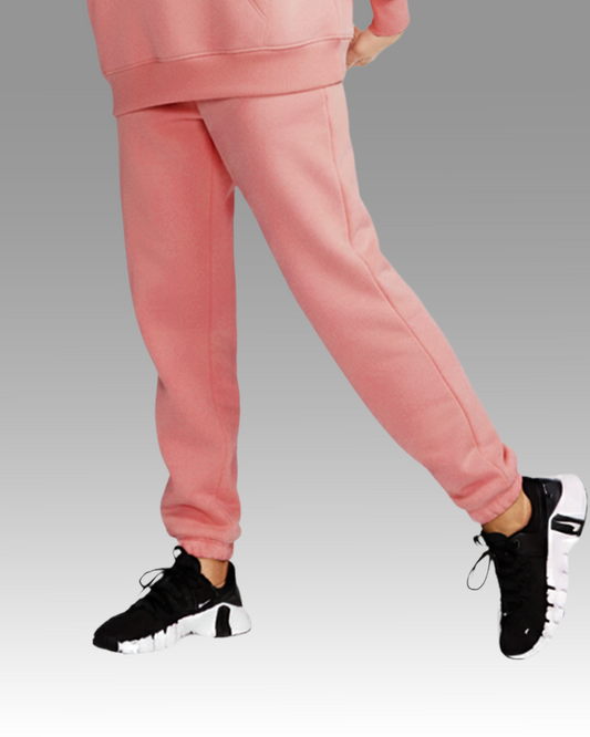 Cotton Fleece Joggers - Rose Wine