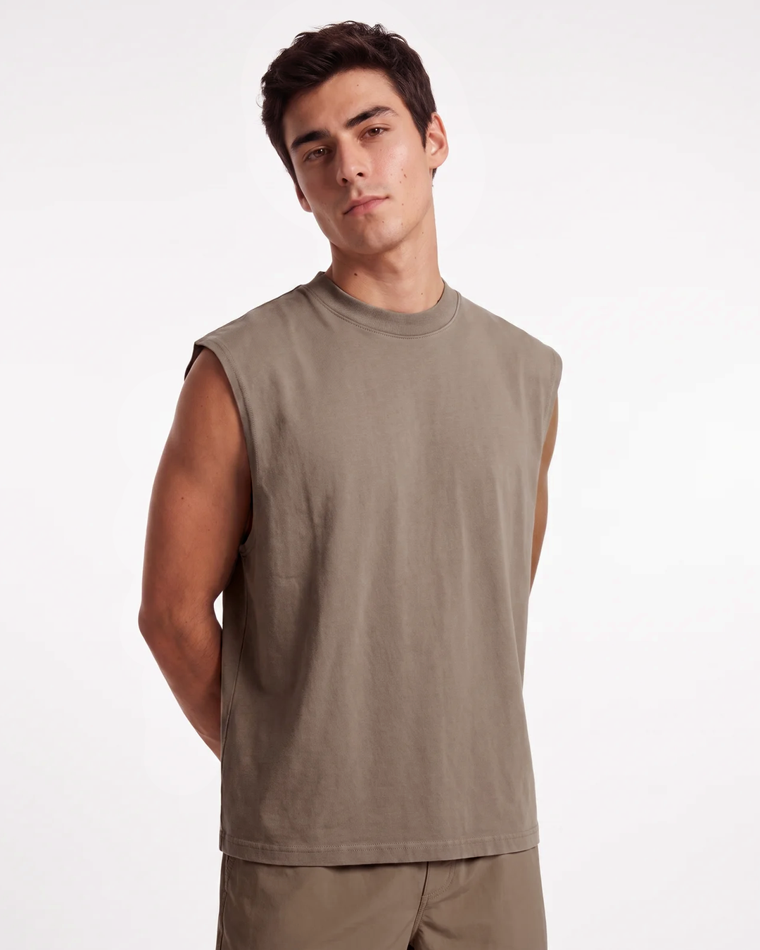 Canvas Muscle Tee - Khaki