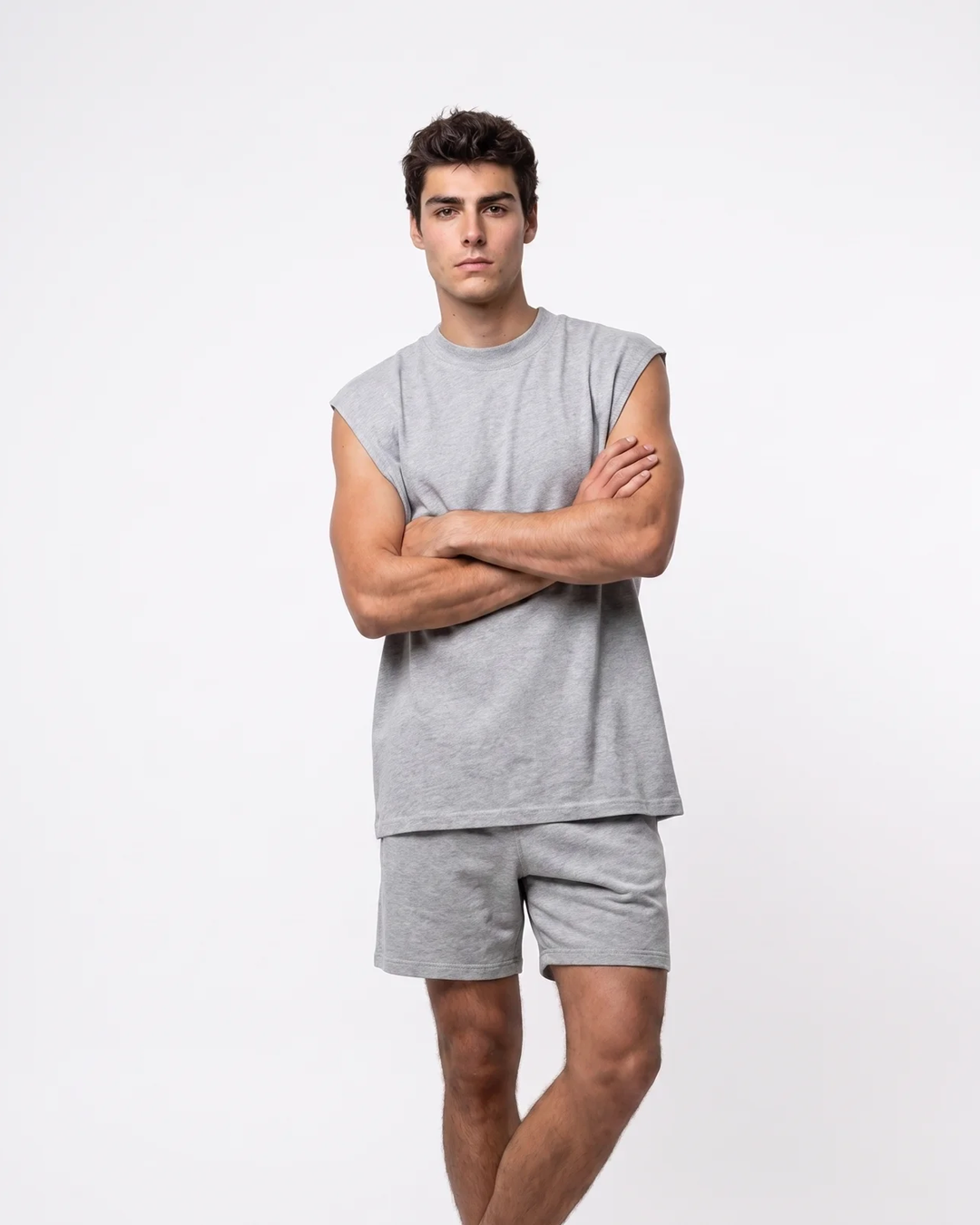 Canvas Muscle Tee - Heather Grey