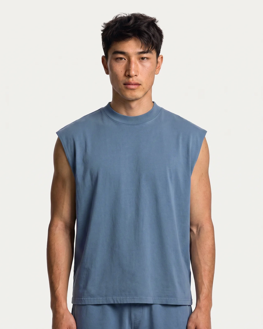 Canvas Muscle Tee - Smokey Blue