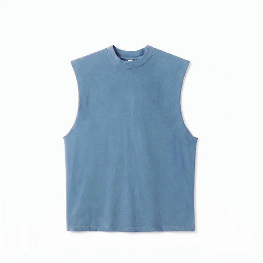 Canvas Muscle Tee - Smokey Blue