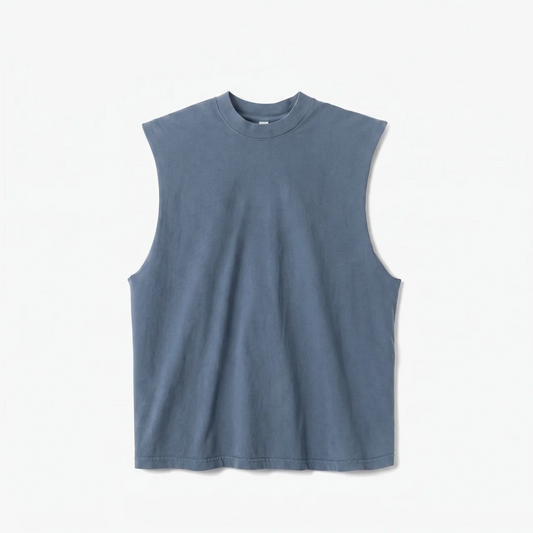 Canvas Muscle Tee - Smokey Blue