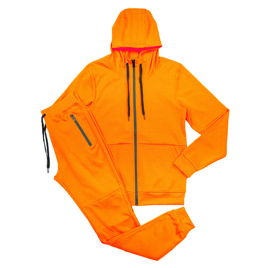 Women's Tech Fleece Tracksuit  - Neon Orange