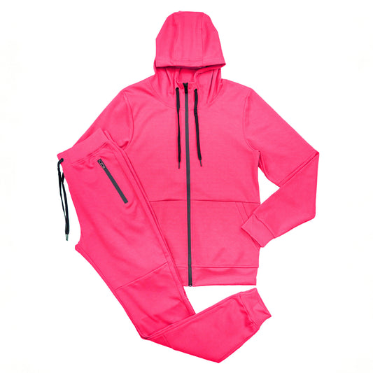 Women's Tech Fleece Tracksuit  - Neon Pink