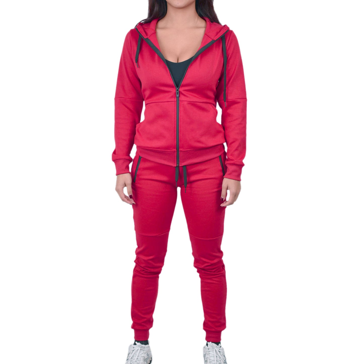 Women's Tech Fleece Tracksuit  - Red