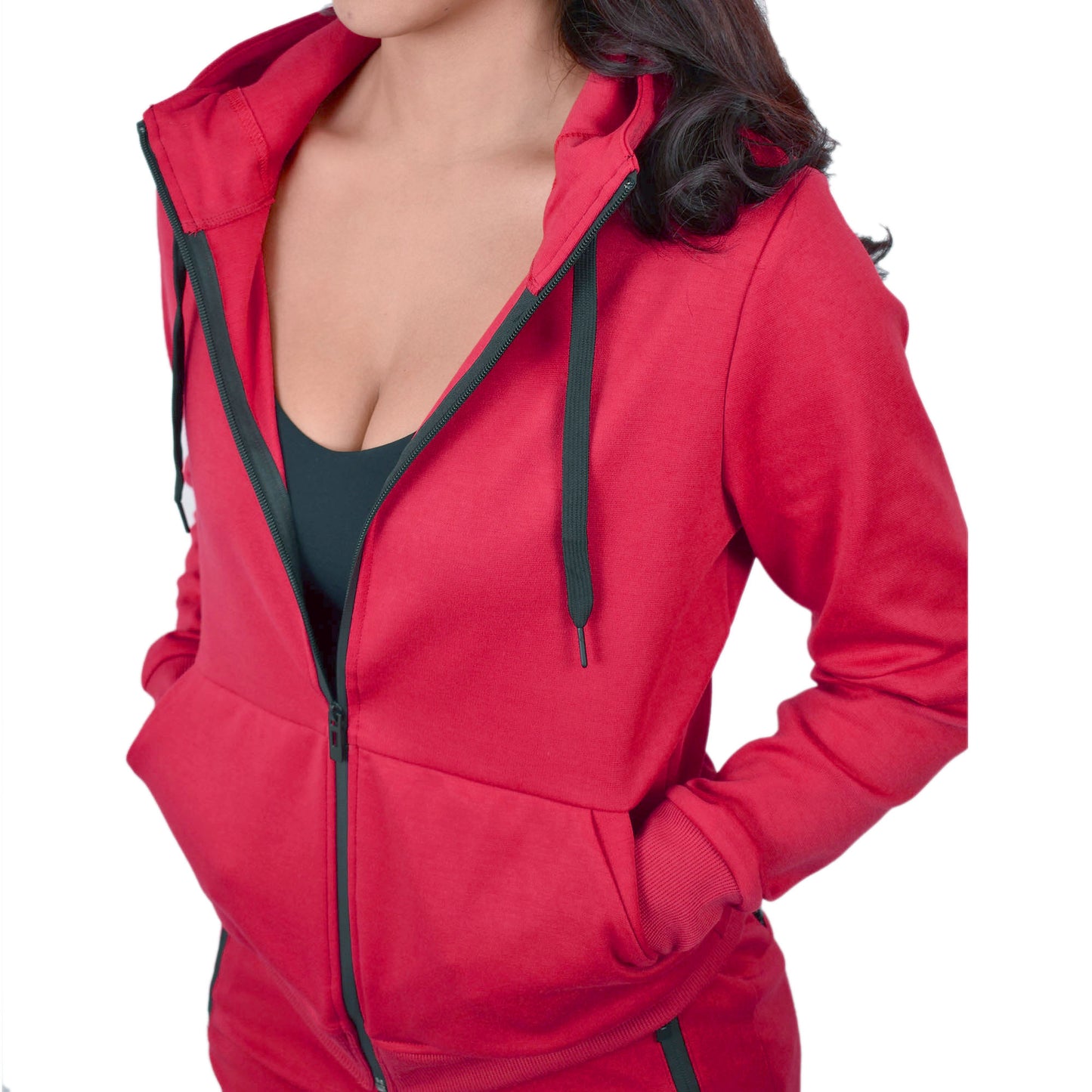 Women's Tech Fleece Tracksuit  - Red