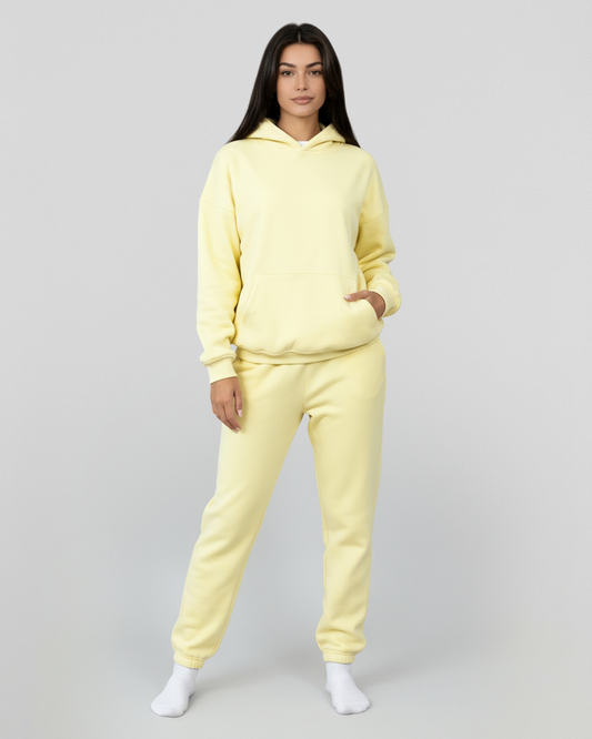 Cotton Fleece Set - Yellow - Cream